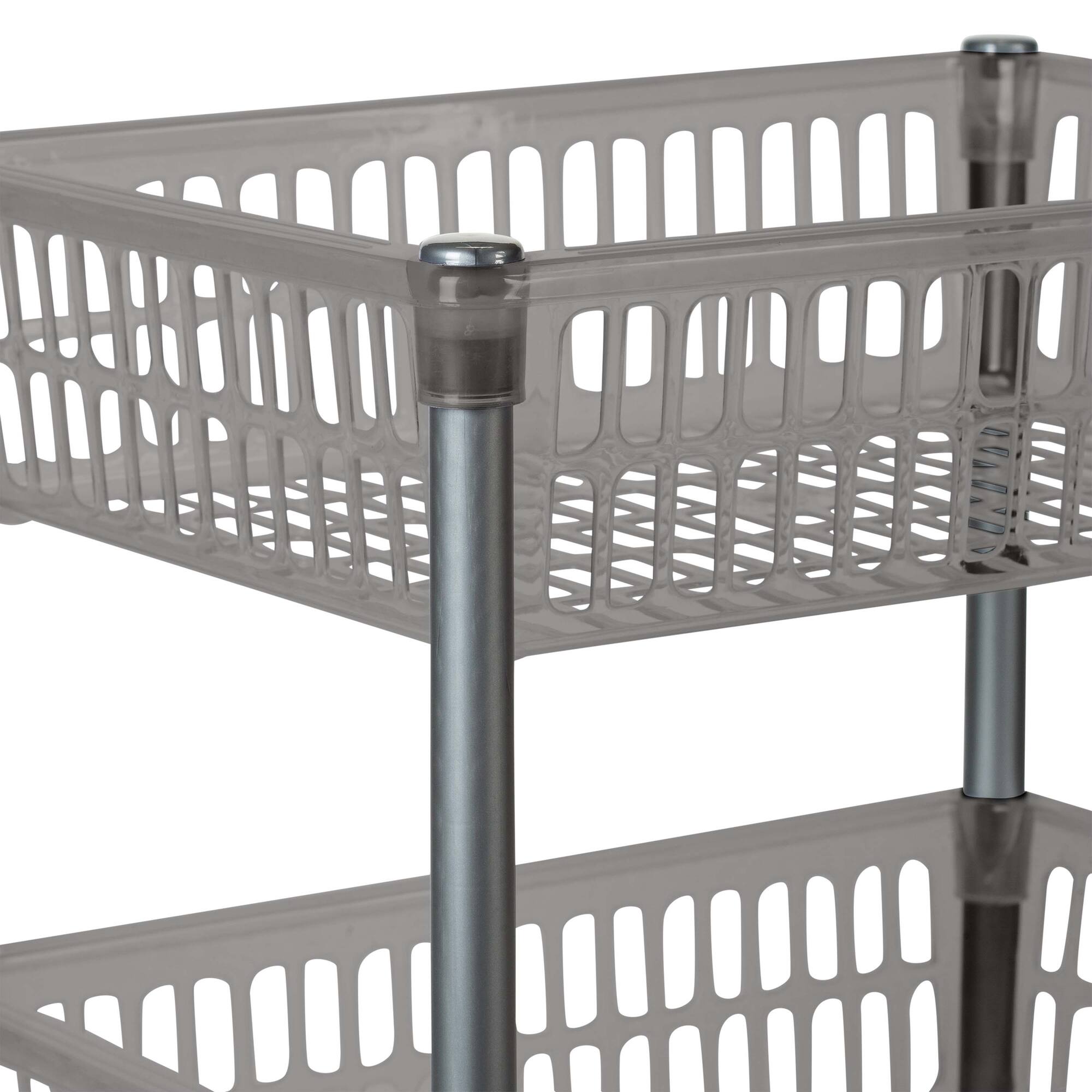 Kitchen Details Smoke Gray 4-Tier Slim Shelf